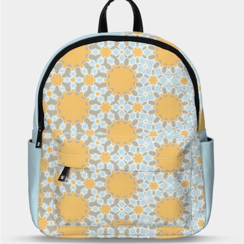 Kids Patterned Backpack - Yellow and Blue
